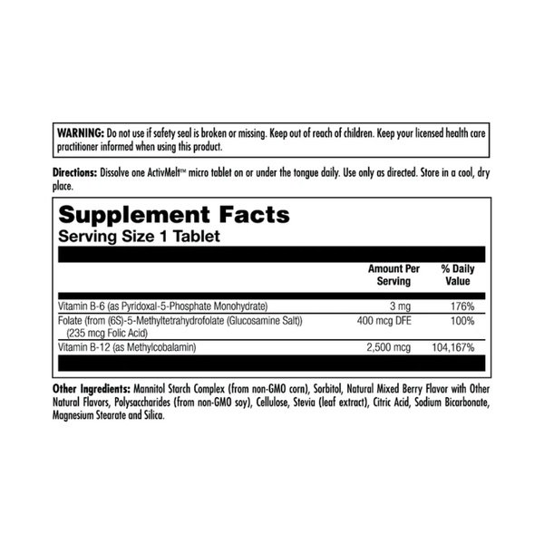 (22.07 Очікування) B6 B12 Methyl Folate - 60 tabs Mixed Berry