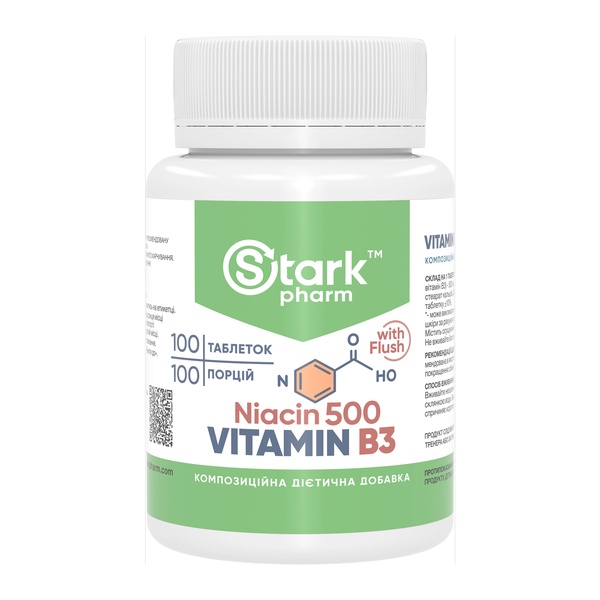Stark Niacin Vitamin B3 with Flush 500mg - 100 tabs