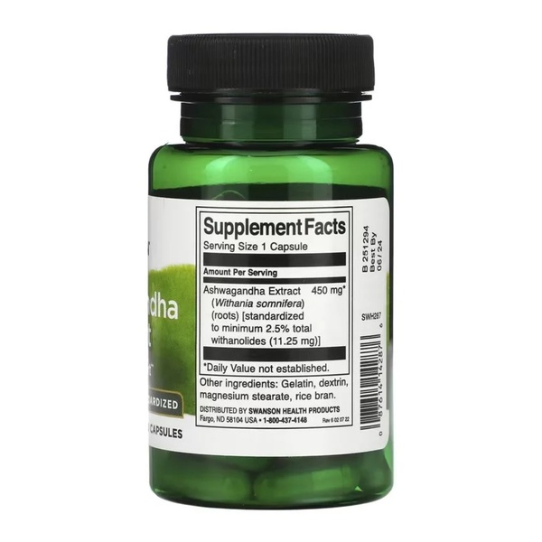 Ashwagandha Extract Standardized 450mg - 60 caps