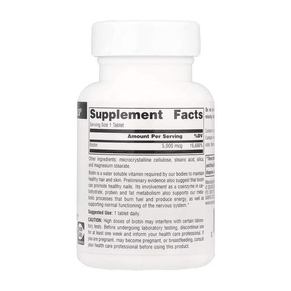 Biotin 5000mcg - 60 tabs