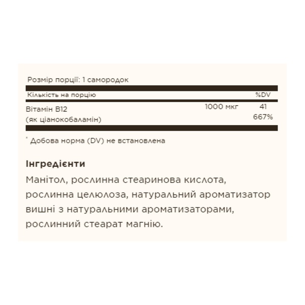 19.01 (Очікування) Vitamin B12 1000mcg - 100 nuggets
