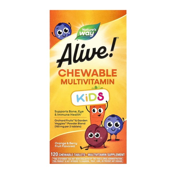 Alive! Children's Chewable Multivitamin - 120 tabs Orange and Berry (Пошкоджена банка)