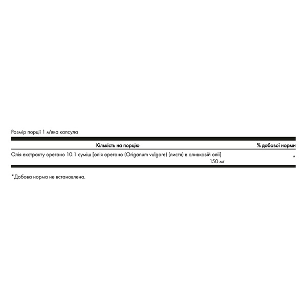 Oregano Oil 10:1 Extract 150mg - 120 softgels