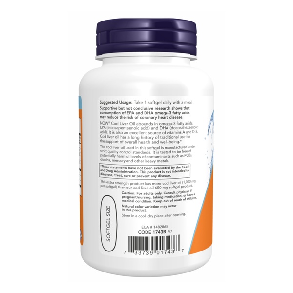 (12.02 Очікування) Cod Liver Oil 1000mg - 180 sgels