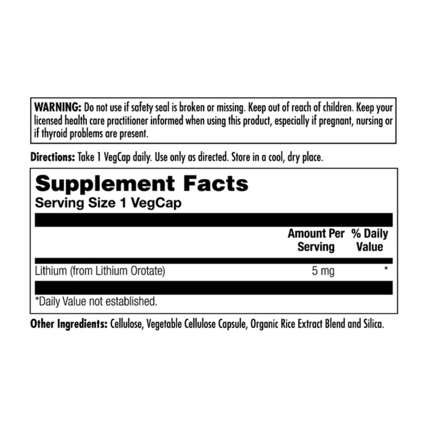 (22.07 Очікування) Lithium Orotate 5mg - 60 vcaps