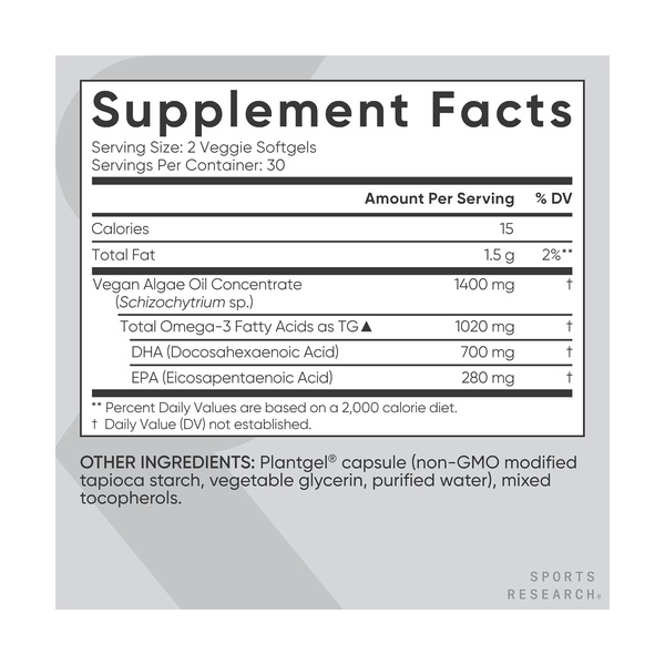 Vegan Omega-3 1400mg - 60 softgels