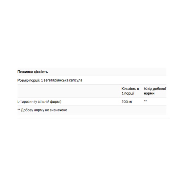 L-Tyrosine 500mg - 100 vcaps