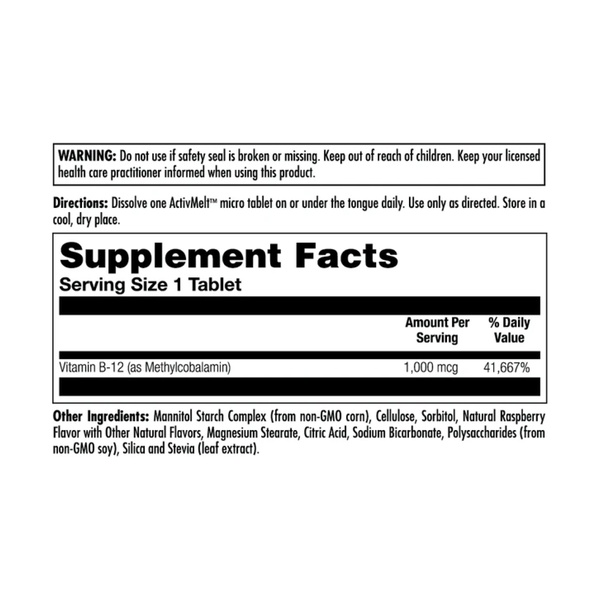 (22.07 Очікування) B-12 Methylcobalamin 1000 mcg - 90 tabs Raspberry