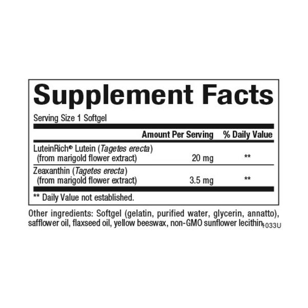 Lutein 20mg - 60 softgels