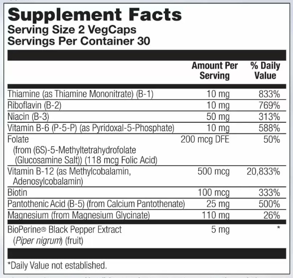 (22.07 Очікування) Stress B Magnesium Glycinate, Veg Cap (Btl-Plastic) 60ct