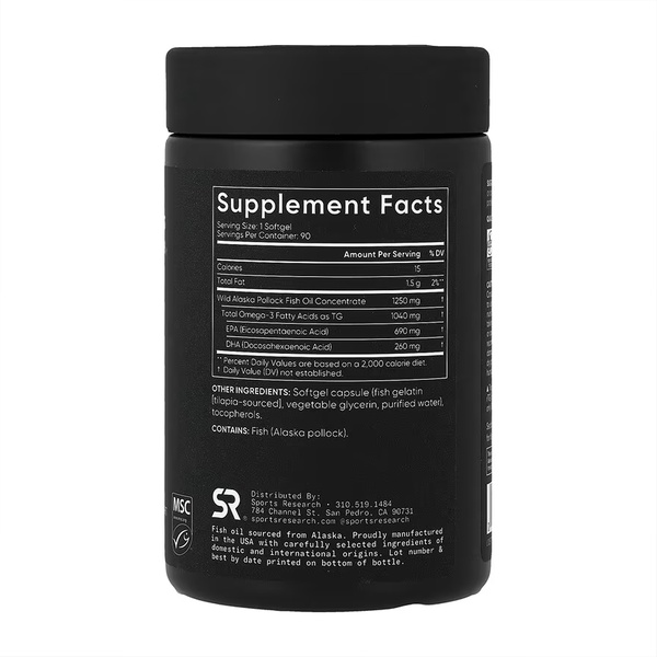 Omega-3 Fish Oil Alaska Pollock 1250mg - 90 softgels