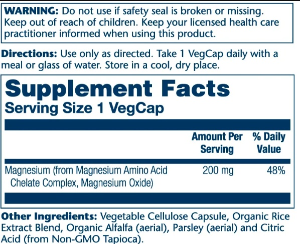 Magnesium 200mg - 100 vcaps