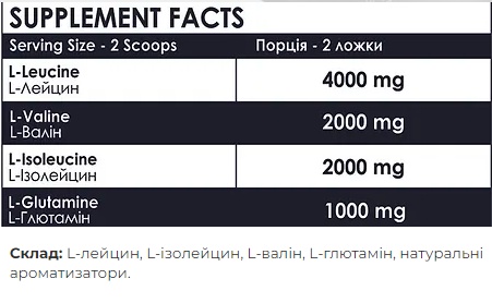 BCAA 2:1:1 + Glutamine - 500g Apple