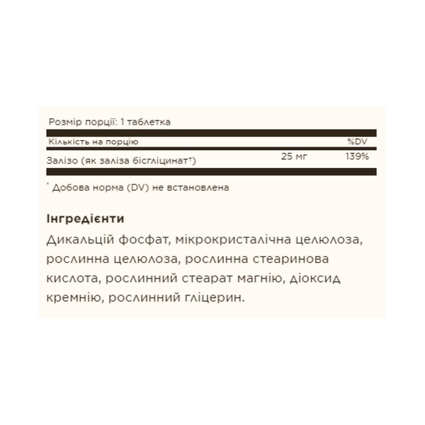 19.01 (Очікування) Chelated Iron - 100 tabs