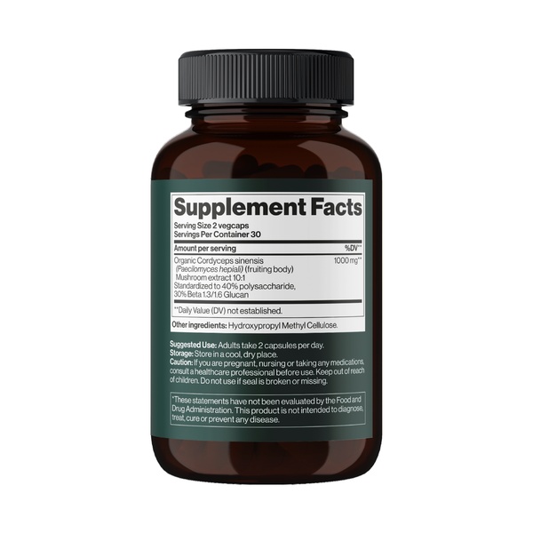Cordyceps Mushroom 1000 mg - 60 vegcaps (Пошкоджена кришка)