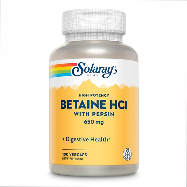 (22.07 Очікування) High Potency Betain HCl with Pepsin 650mg - 100 vcaps