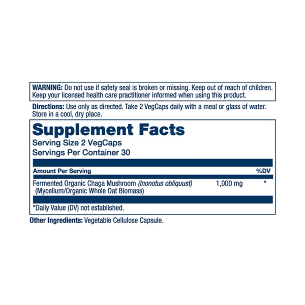 Fermented Chaga Mushroom 1000mg - 60 vcaps