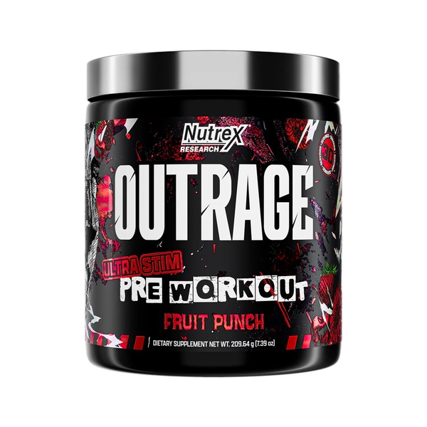 Outrage High‑Stim Pre‑Workout - 30 servings Fruit Punch