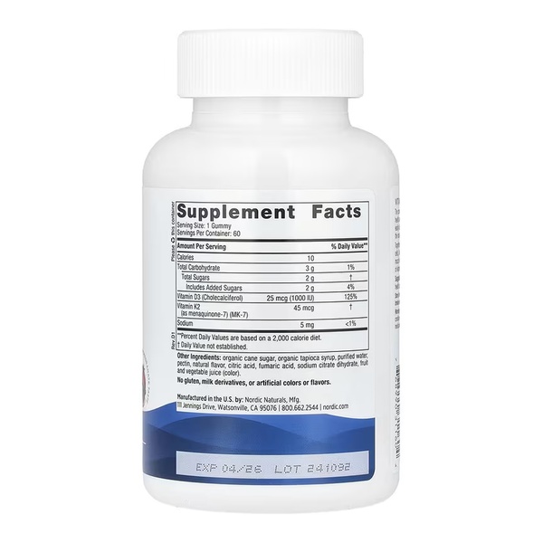 Vitamin D3 + K2 - 60 gummies