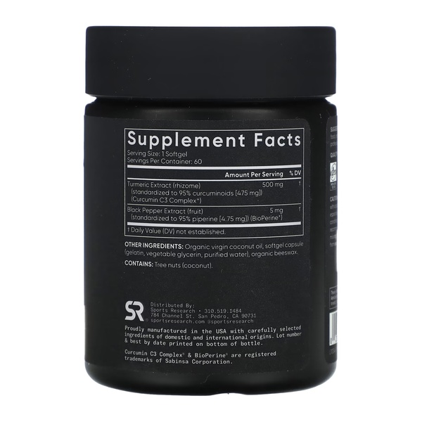 Turmeric Curcumin C3 Complex 500mg - 60 softgels