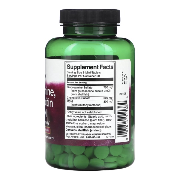 Glucosamine, Chondroitin & Msm Mini Tabs - 360 tabs