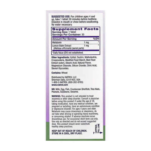 Kids Melatonin 1mg - 30 tabs