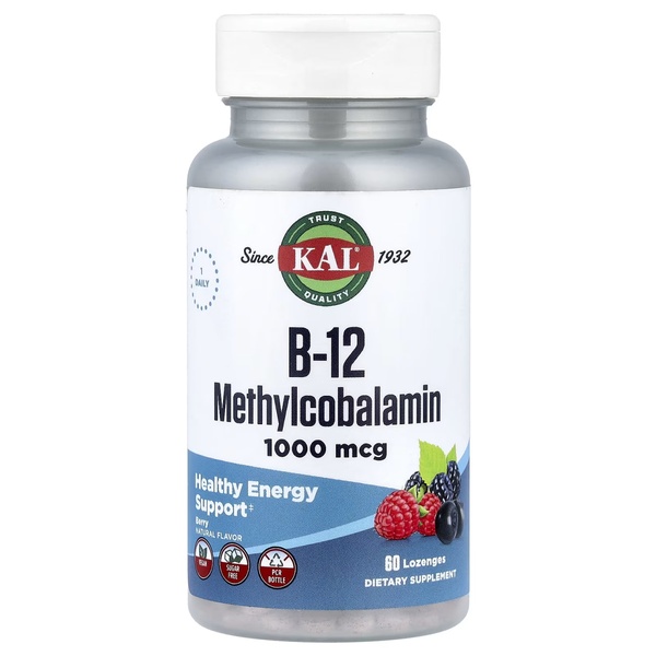 B12 Methylcobalamin 1000mcg - 60 lozenges Berry (Пошкоджена банка)