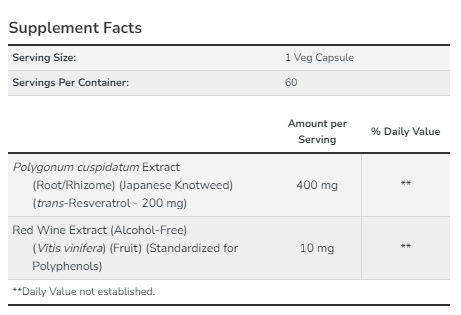 Resveratrol 200 mg - 60 vcaps