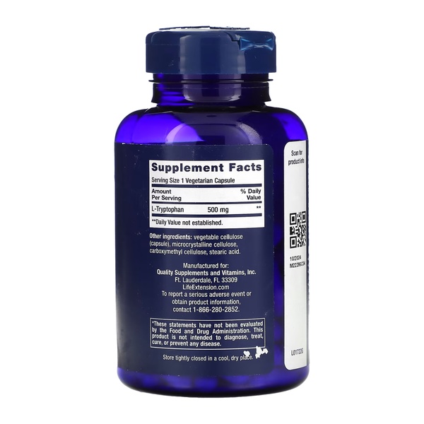 L-Tryptophan 500mg - 90 vcaps (Пошкоджена банка)